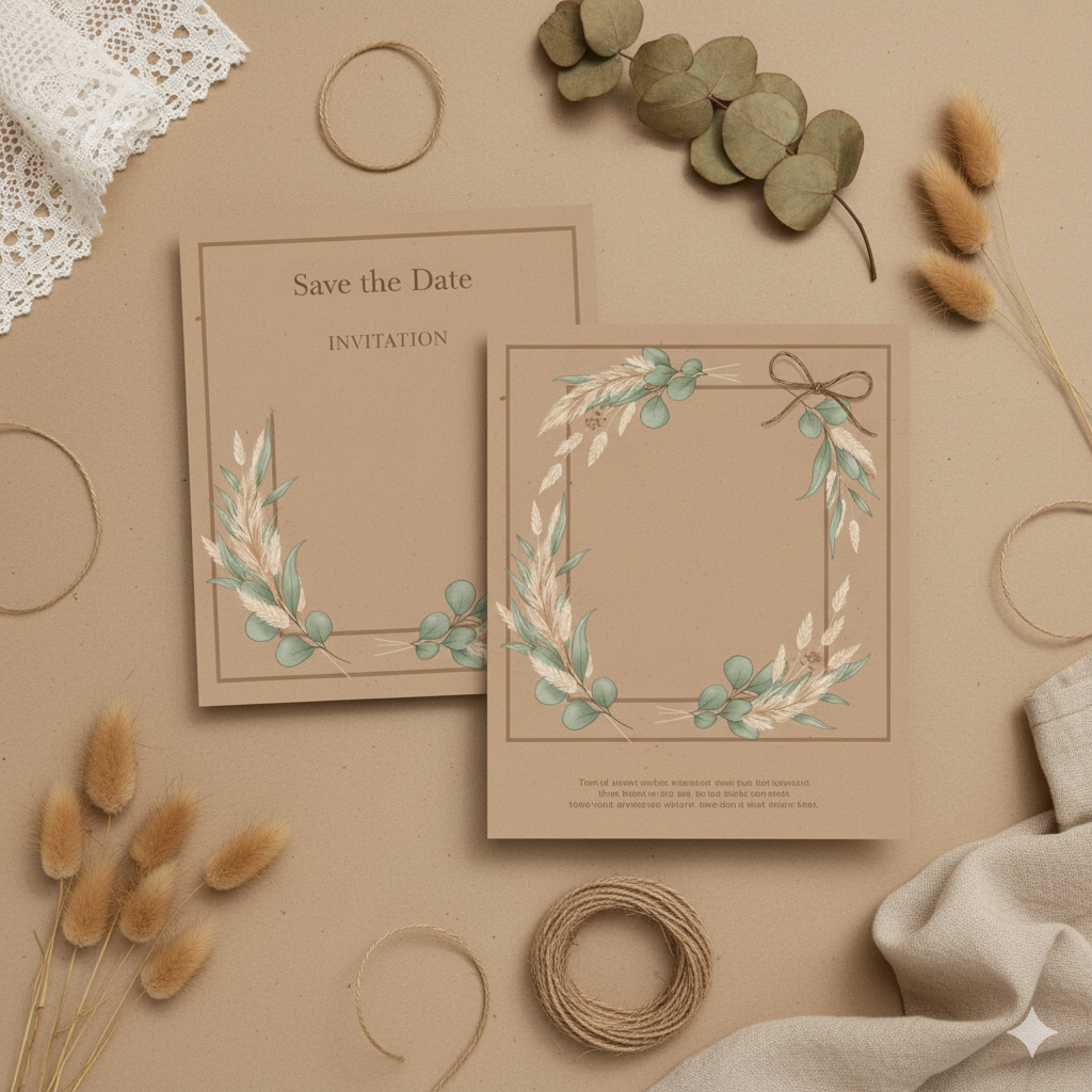 Wedding Invitation + Save the Date Set  | Elegant Matching Digital Bundle