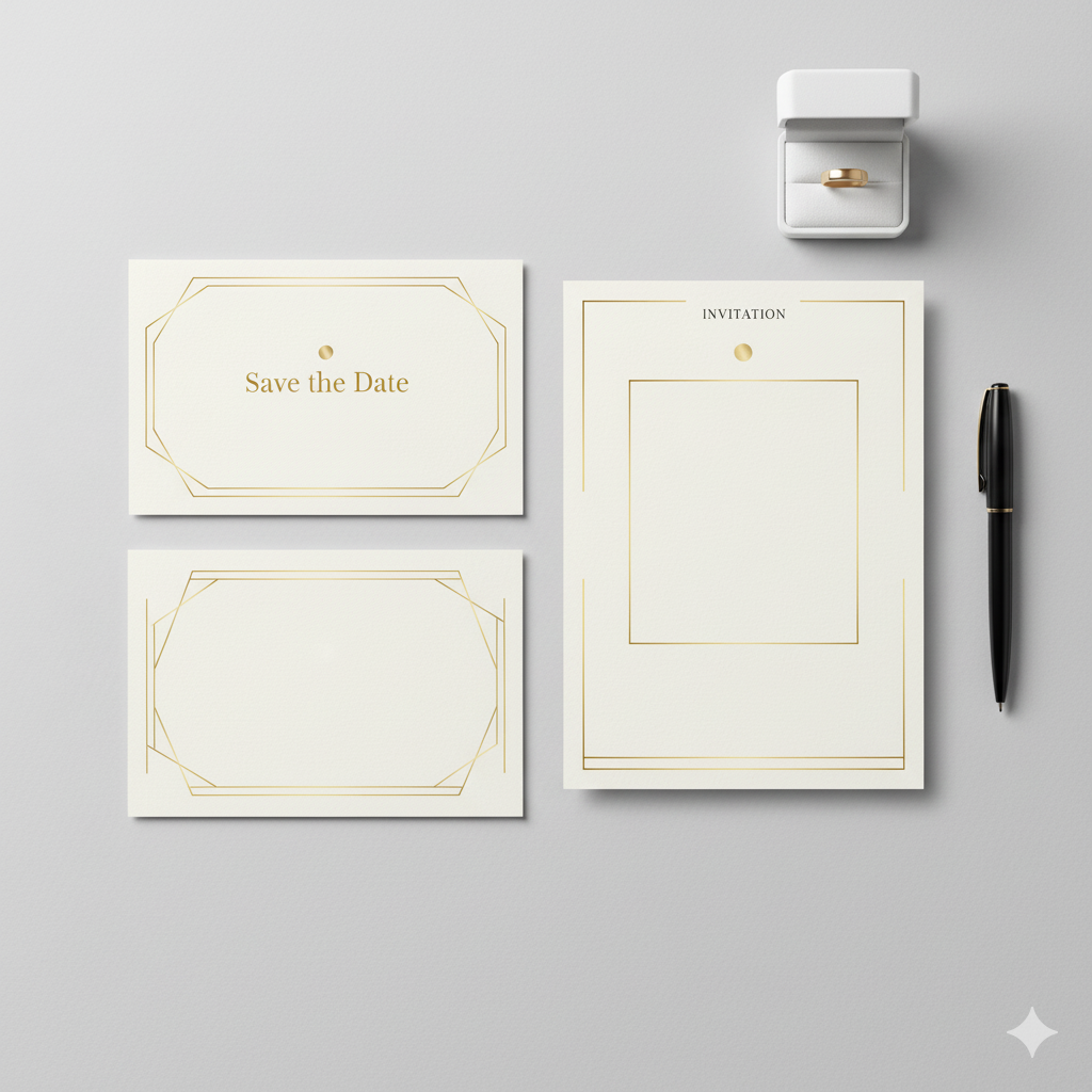 Wedding Invitation + Save the Date Set  | Elegant Matching Digital Bundle