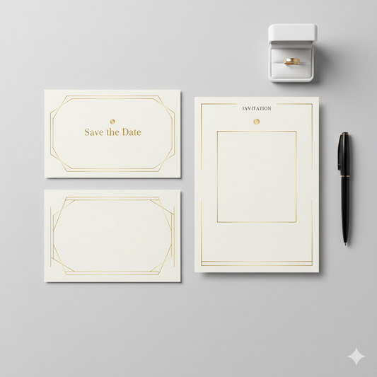 Wedding Invitation + Save the Date Set  | Elegant Matching Digital Bundle