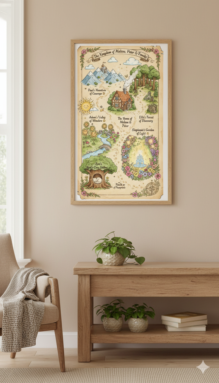 Custom Fairytale Map – Personalized Fantasy World | Storybook-Style Art Print or Digital Download