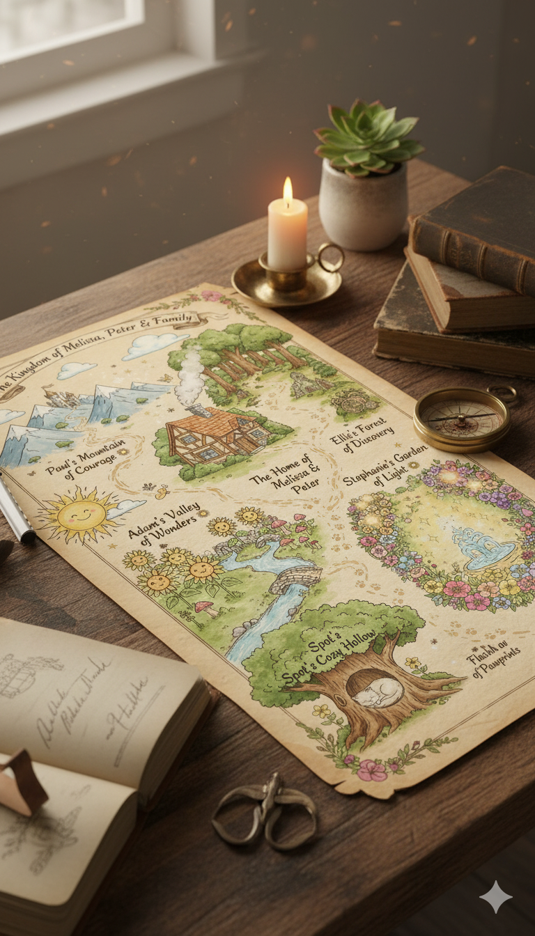 Custom Fairytale Map – Personalized Fantasy World | Storybook-Style Art Print or Digital Download