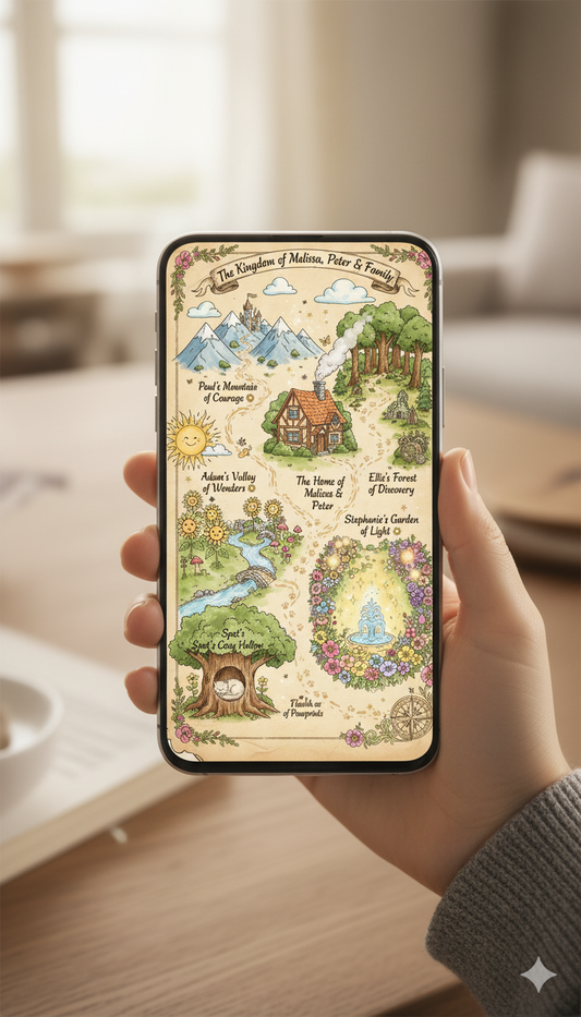Custom Fairytale Map – Personalized Fantasy World | Storybook-Style Art Print or Digital Download