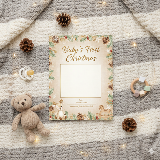 Baby’s First Christmas Certificate  | Personalized Keepsake | Digital & Printed