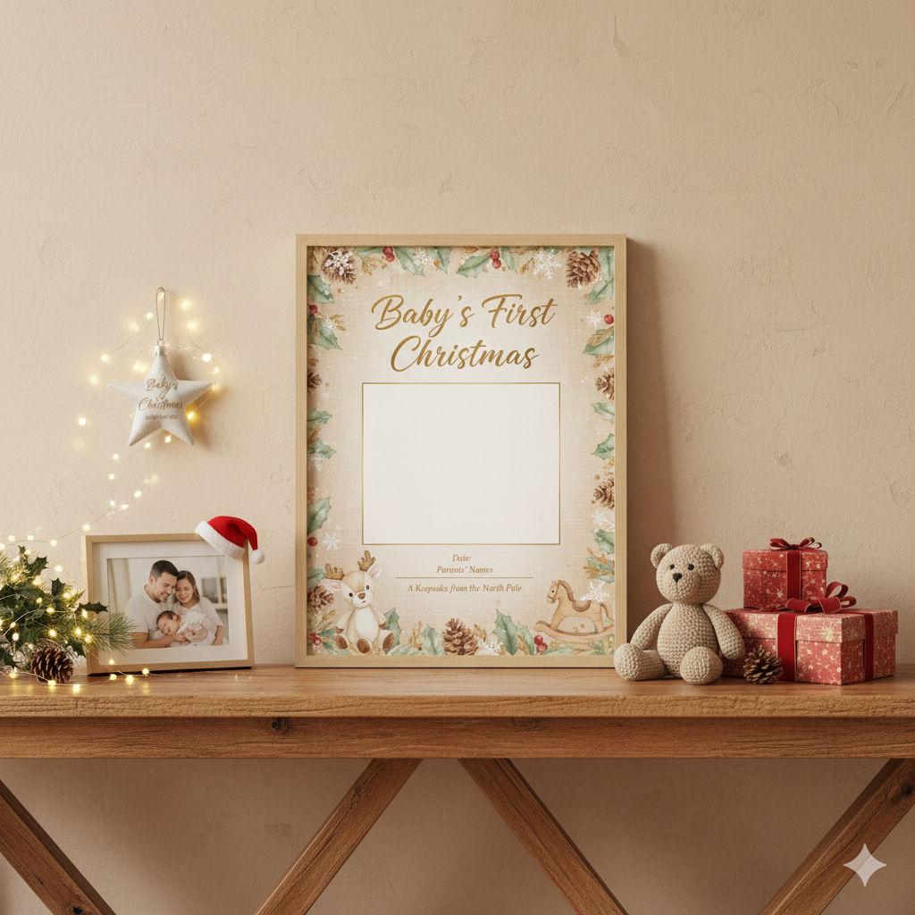 Baby’s First Christmas Certificate  | Personalized Keepsake | Digital & Printed