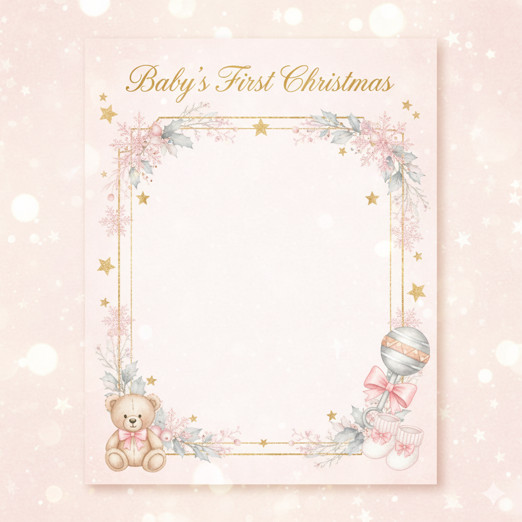 Baby’s First Christmas Certificate  | Personalized Keepsake | Digital & Printed