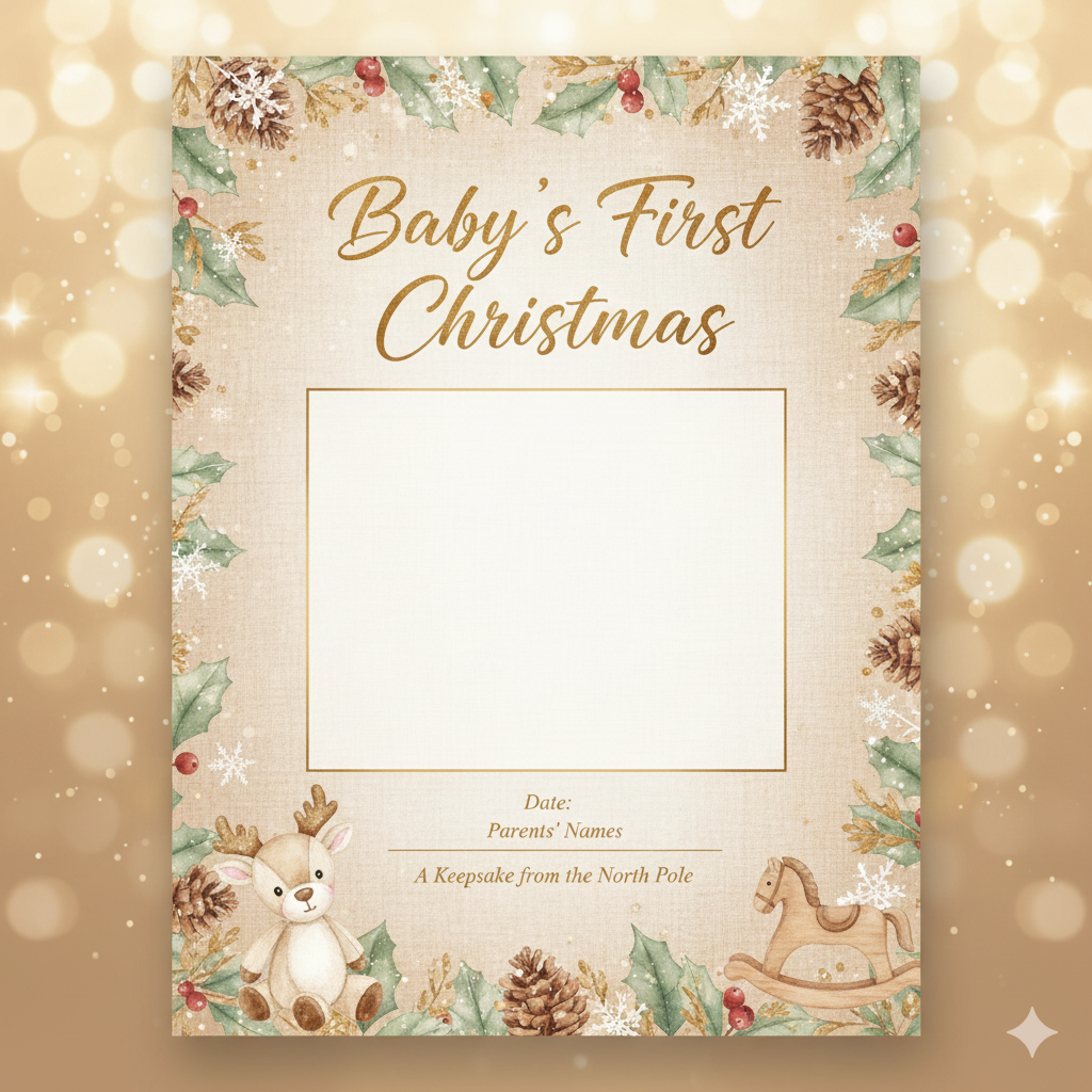 Baby’s First Christmas Certificate  | Personalized Keepsake | Digital & Printed