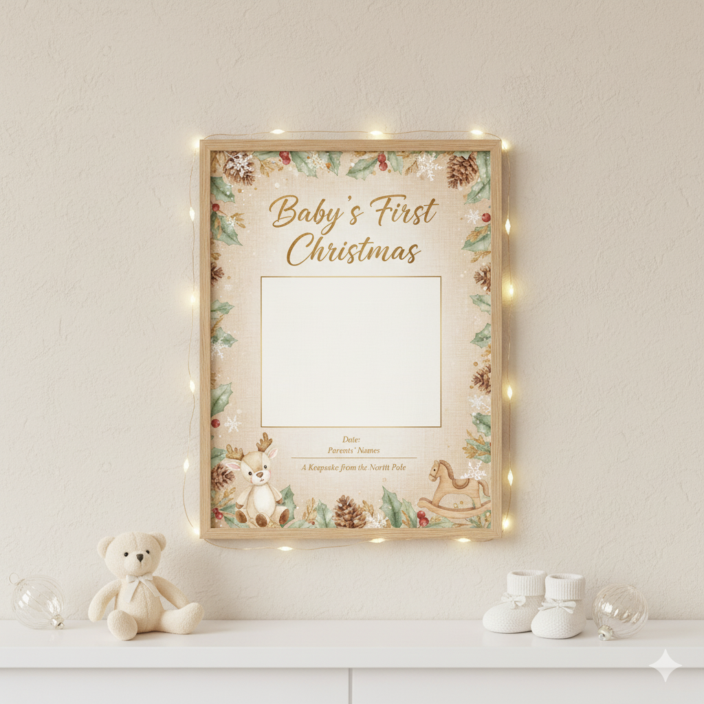 Baby’s First Christmas Certificate  | Personalized Keepsake | Digital & Printed