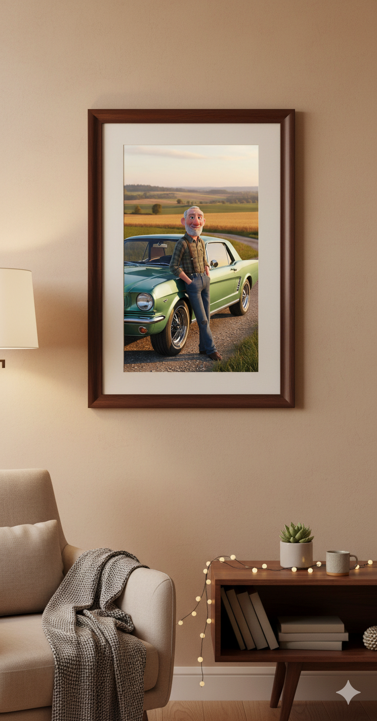 Custom Car & Character Portrait Physical Poster| Your Car, Your Style, Your Story