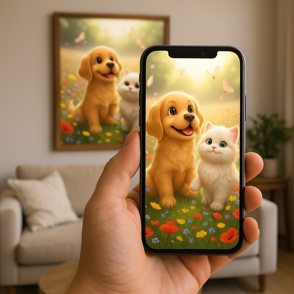 Custom Animated Pet Portrait – Pixar, Disney, or Cartoon Style | Digital Download or Printed Gift