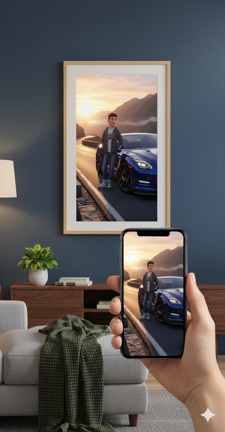 Custom Car & Character Portrait Physical Poster| Your Car, Your Style, Your Story